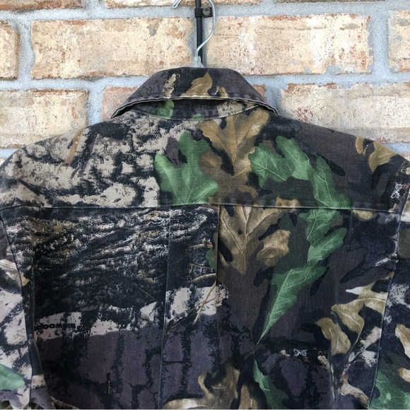 Trebark Cotton Blend Vintage Made in Usa Style 9007 Camouflage Button Shirt S - Picture 7 of 11